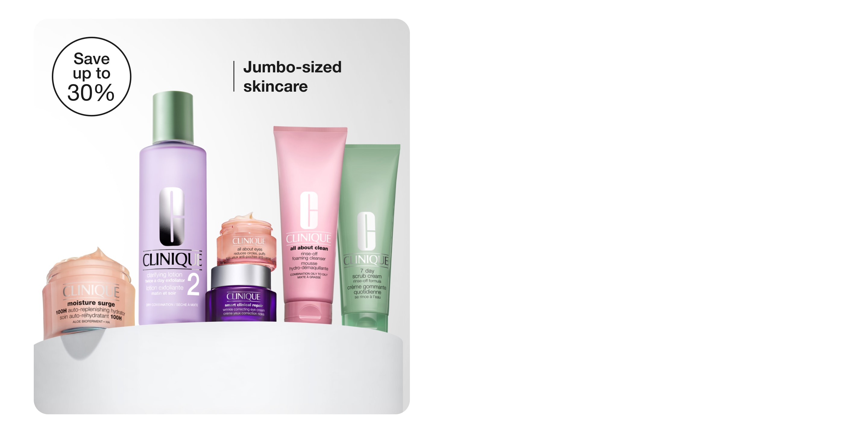 4 skincare minis on grey background