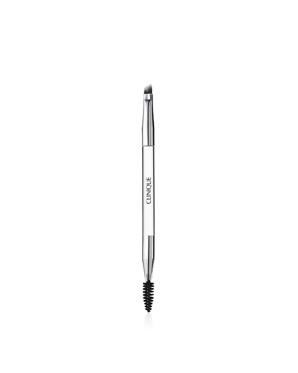 Fill in the Blanks™ Brow Brush, A dual-ended brush for filling, defining, and shaping brows with ease. Features an angled flat brush on one end and a grooming spoolie on the other.