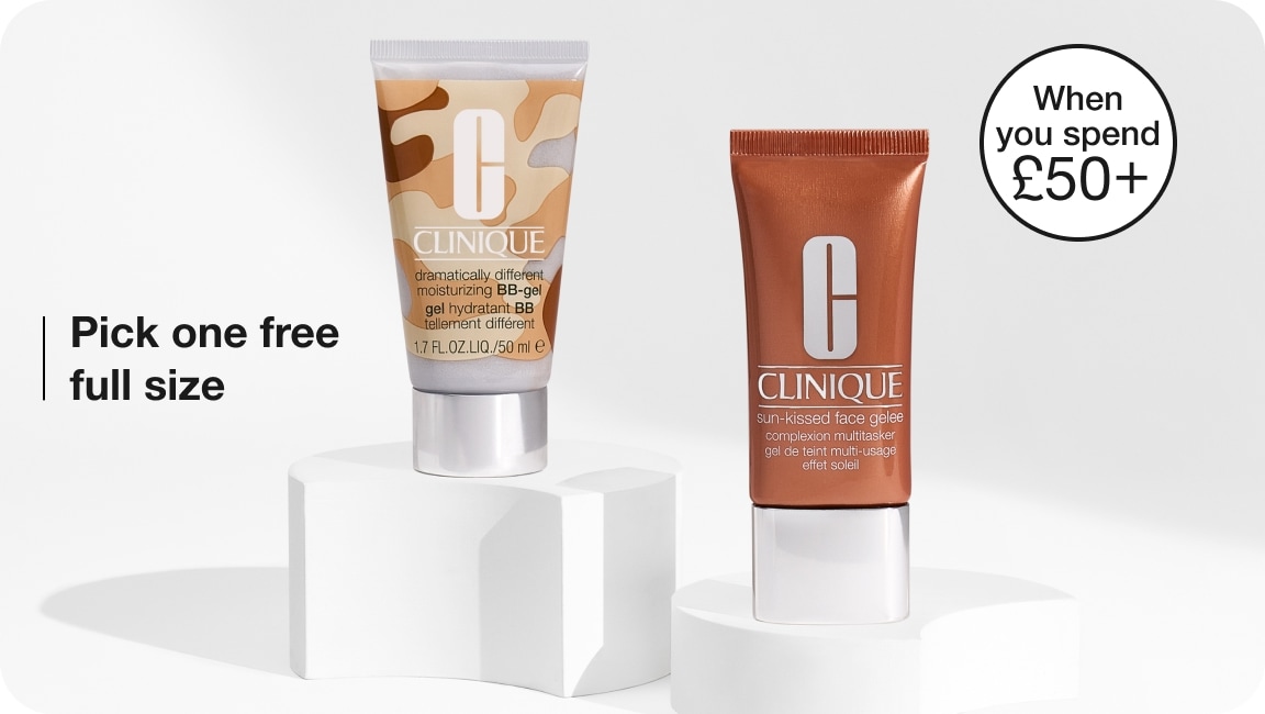 Clinique Icons 6-Piece Beauty Set in a brightly let setting with soft shadows