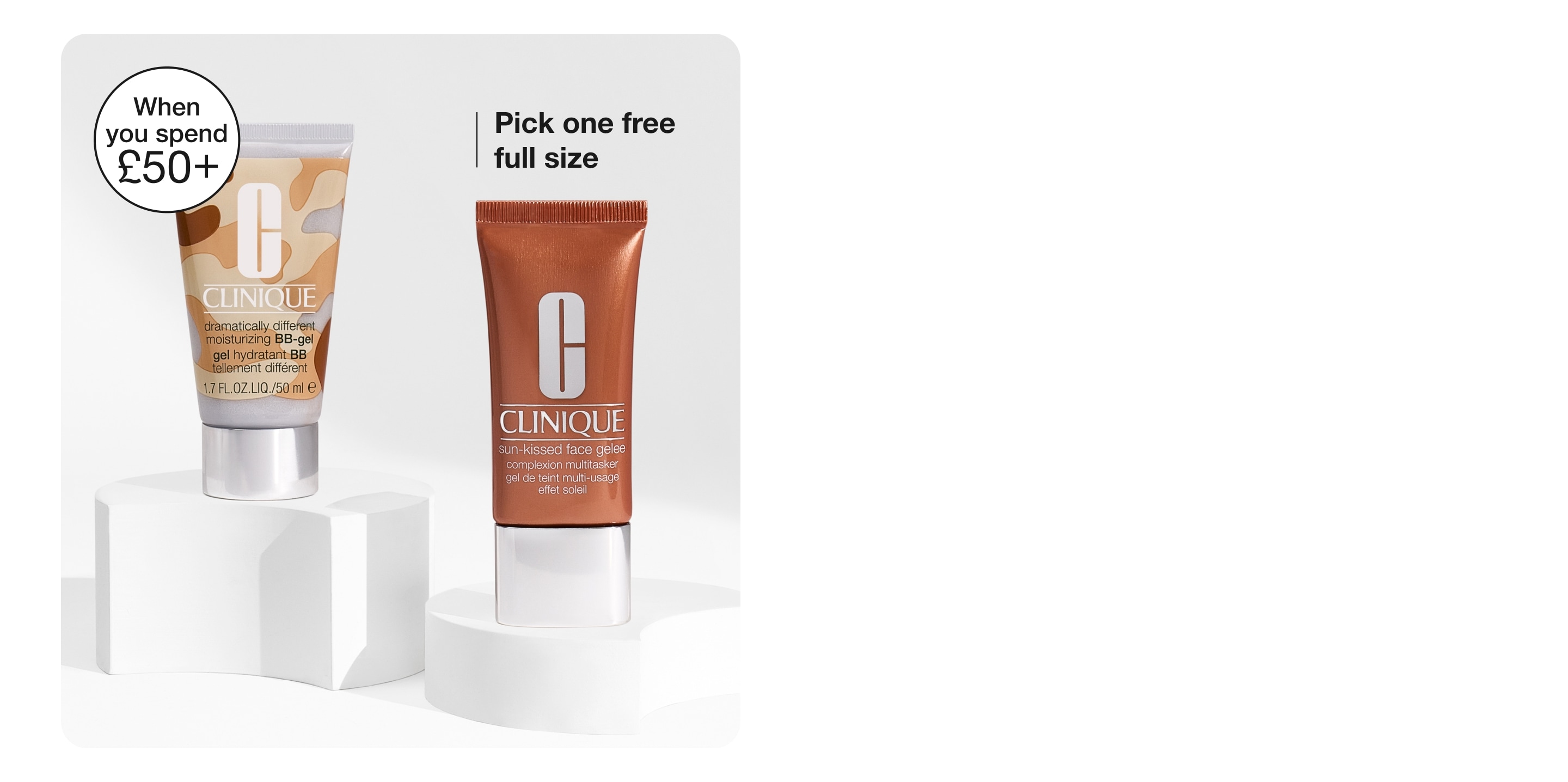 4 skincare minis on grey background