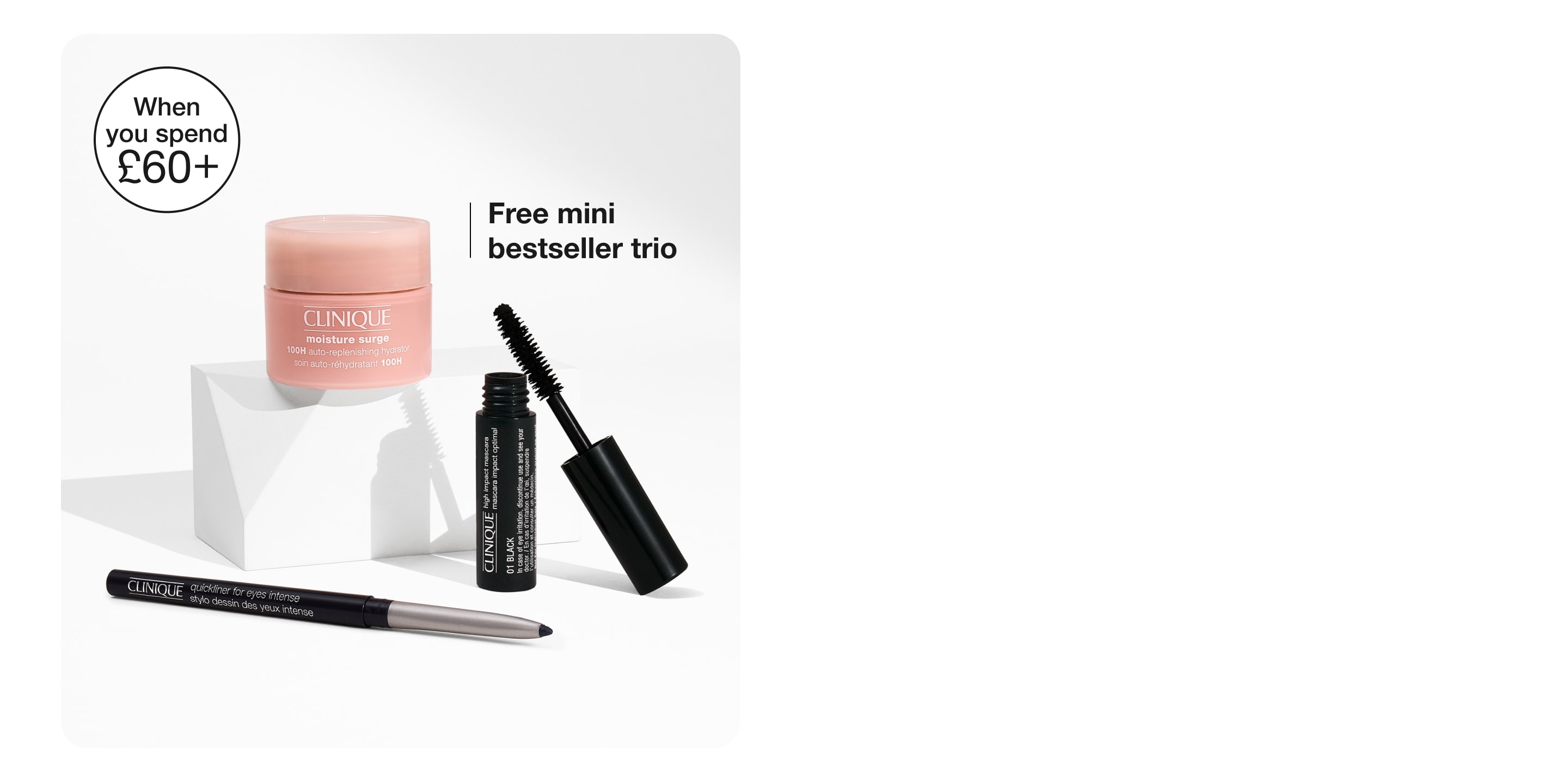 4 skincare minis on grey background