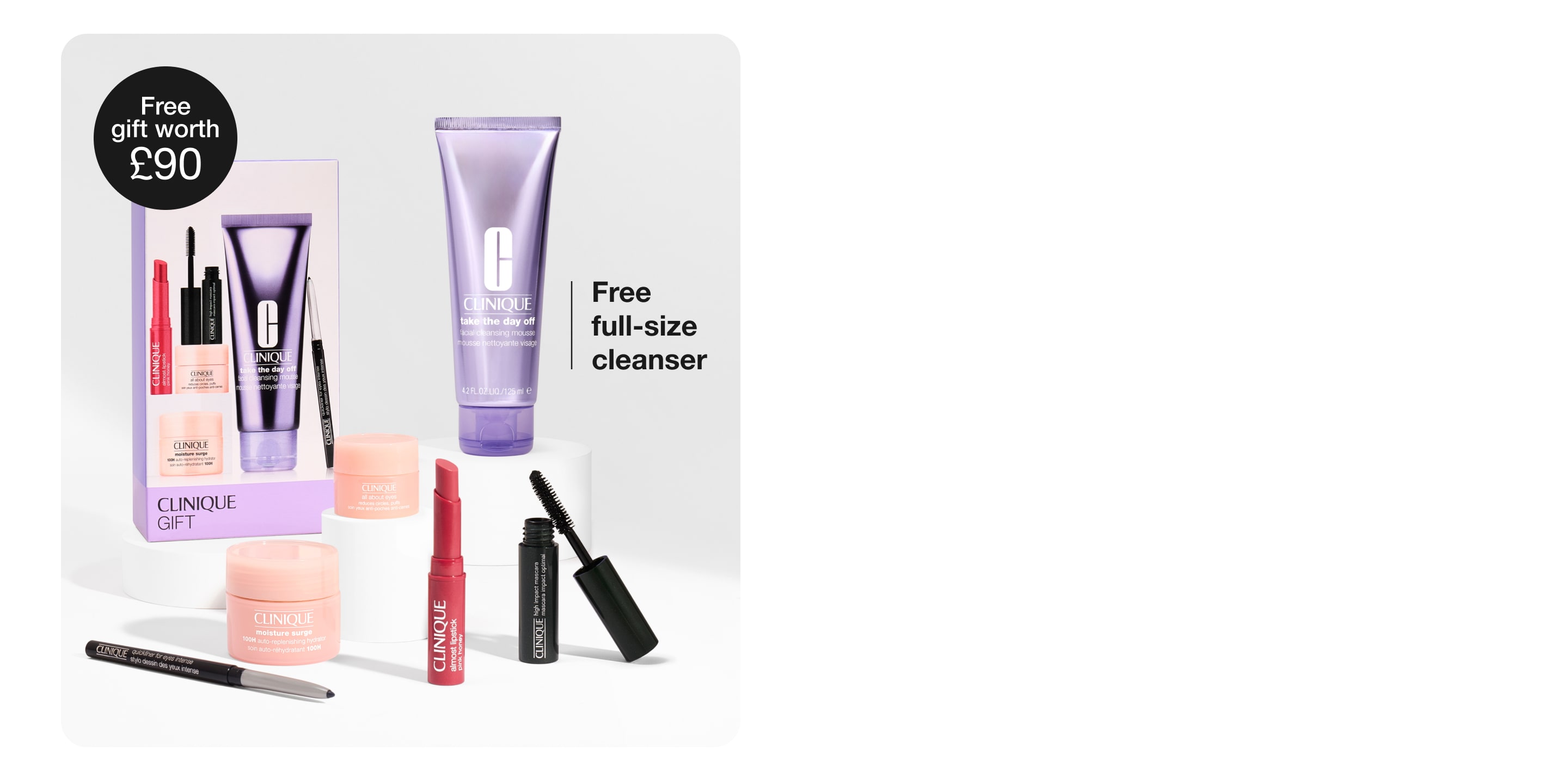 4 skincare minis on grey background