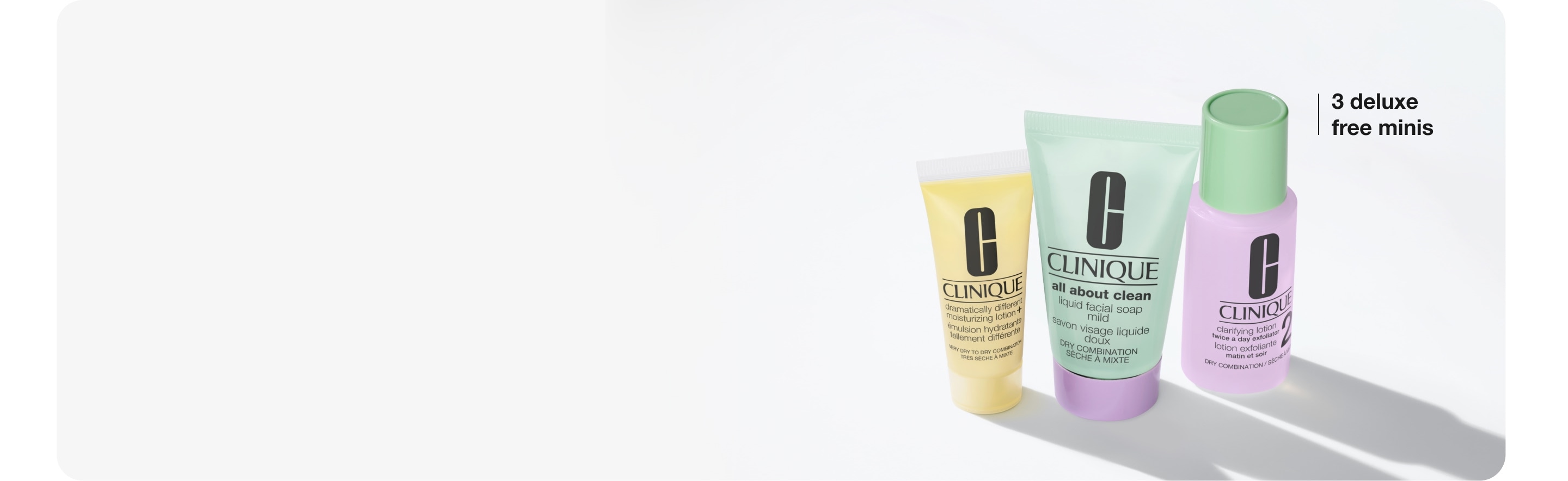 3 deluxe minis in a brightly lit studio setting