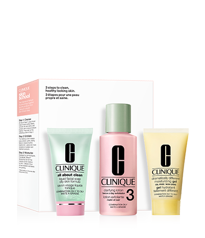 Clinique Skin School Supplies: Cleanser Refresher Course - For Combination Oily Skin, Sizes: 30ml, 60ml & 30ml