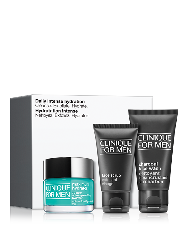 Daily Intense Hydration Skincare Gift Set for Men, This 3-piece gift set worth over £53 is packed with simple skincare favourites for dry skin.