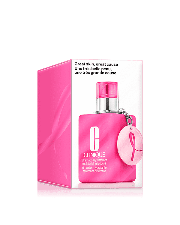 Limited-Edition Dramatically Different Moisturizing Lotion (with a keychain), Great skin, great cause. More resilient-feeling skin—plus a £10 donation to the Breast Cancer Research Foundation®.* All with your purchase of our dermatologist-developed moisturizer in a limited-edition bottle.