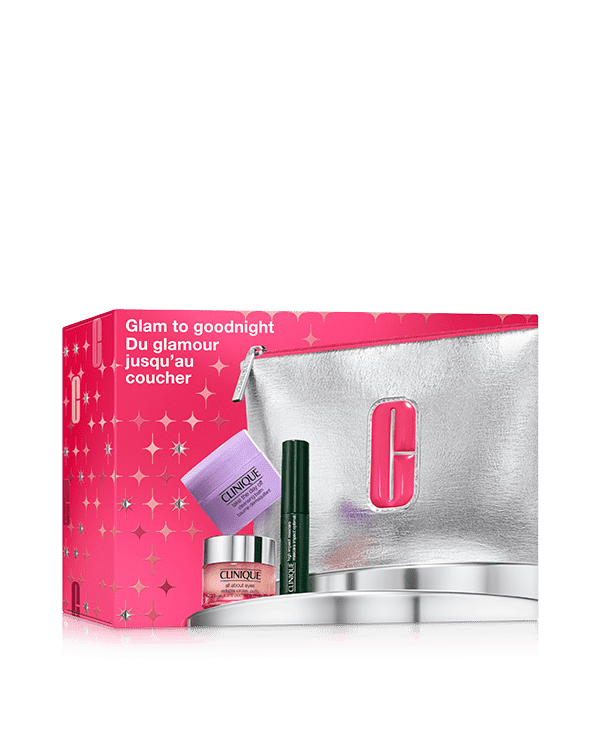 Glam To Goodnight: All About Eyes Set, Your 24/7 eye essentials. A travel-friendly trio of eye cream, most-loved mascara, and silky makeup remover balm. Worth £52.