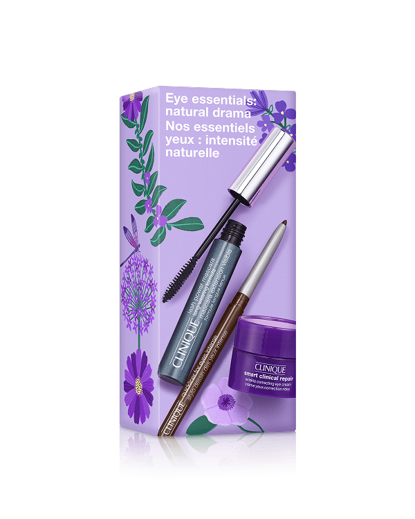 Eye Essentials: Natural Drama, A trio for eye-catching looks and lashes that last. Includes an eye cream, liner, and long-wearing mascara. Worth £54.73.