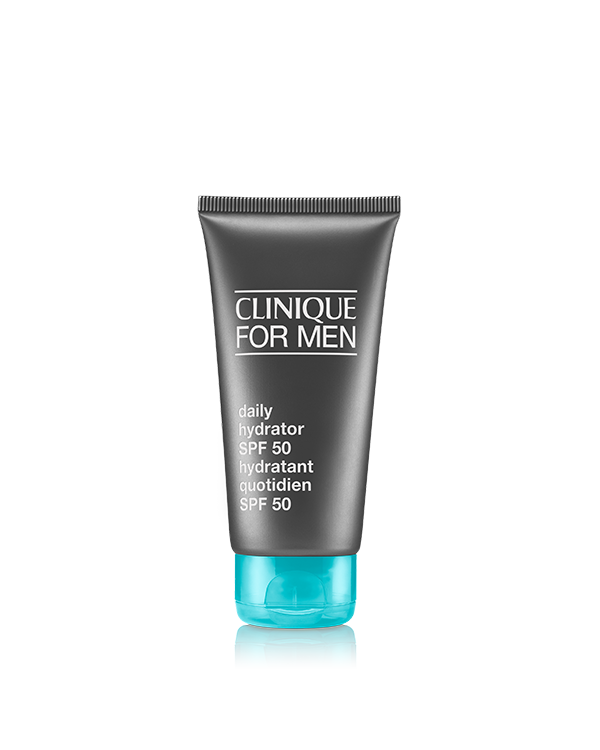 Clinique For Men™ Daily Hydrator SPF 50, Lightweight moisturiser with SPF 50 instantly hydrates and helps protect skin in one simple step.