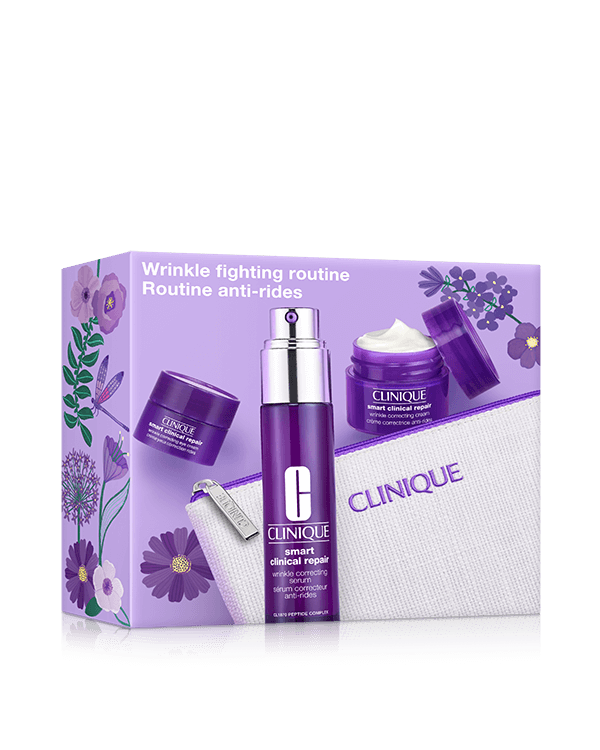 Wrinkle-Fighting Routine Skincare Gift Set, A smart de-aging trio, includes a full-size serum. Worth £102.