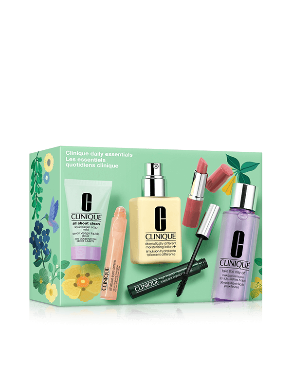 Clinique Daily Essentials Skincare + Makeup Gift Set<br><span style="color: #ba0000;">Worth £150, Now £60</span>, Save 60% with this collection of fan‑favourite essentials for a fresh‑faced look. Includes 4 full-sized classics worth £150.