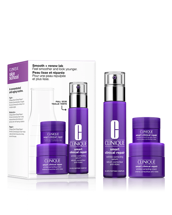 Smooth + Renew Lab Serum Skincare Set, 3 anti-ageing experts for smoother, younger-looking skin.