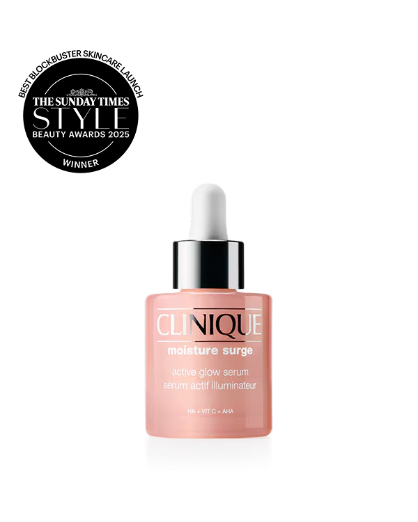 NEW Moisture Surge™ Active Glow Serum, Formulated with powerful actives, this glow serum exfoliates, hydrates, and brightens the look of skin for an instant and continuous glow.